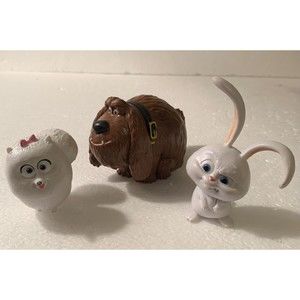 Secret Life of Pets Snowball Rabbit Duke Gidget PVC Posable Figures Cake Toppers